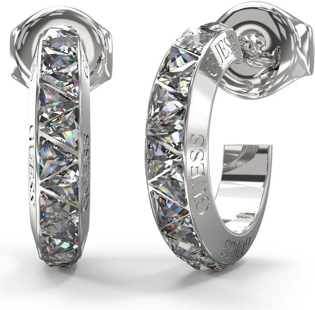 Boucles d'oreilles Guess Trinity JUBE04573JWRHT-U en acier rhodié chic