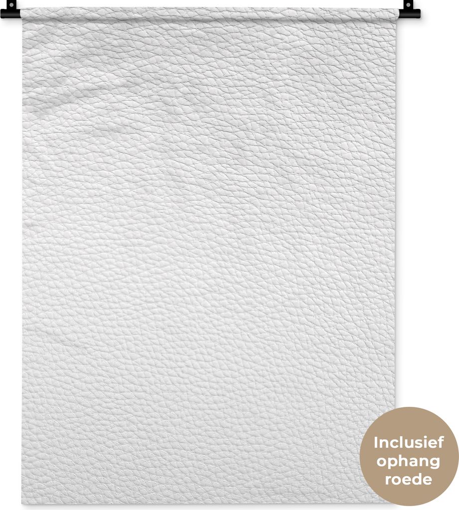 MuchoWow Wandteppich Wandbehang Leder - Strukturiert - Leder-Optik - Weiß 60x80 cm Tapisserie Dekoration Wandtuch - Decke - Wandtücher - Wohne