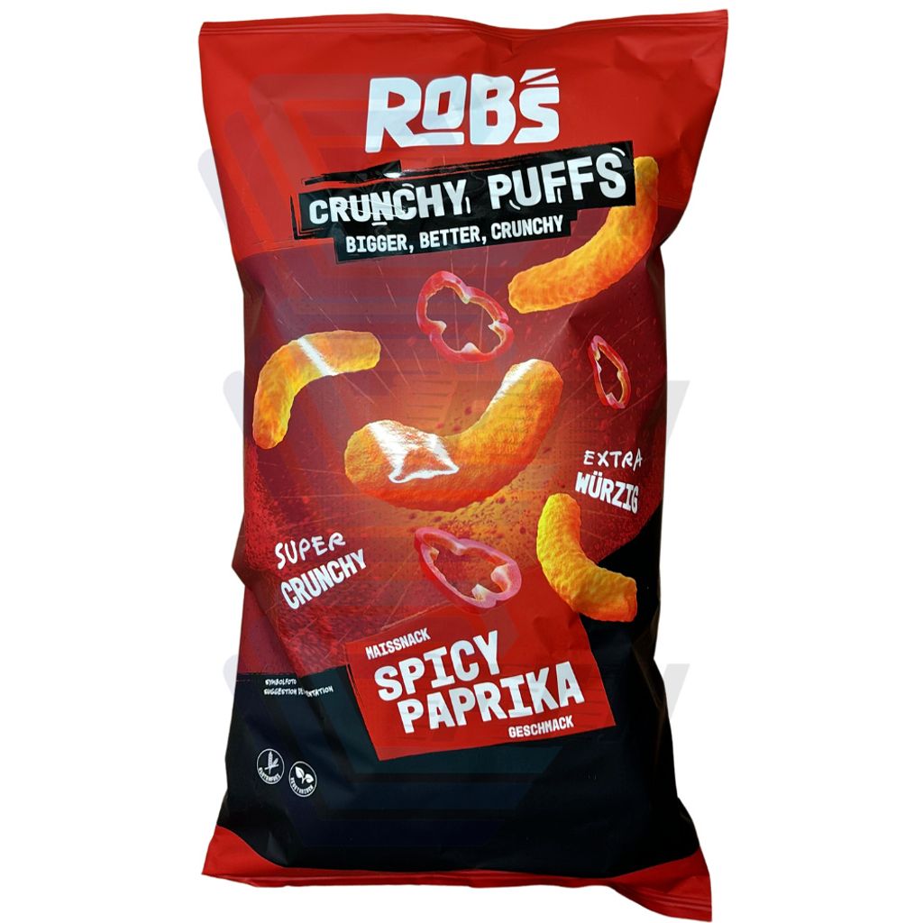 Rob's Crunchy Puffs Spicy Paprika – chrumkavá kukuricová Obrázok produktu 