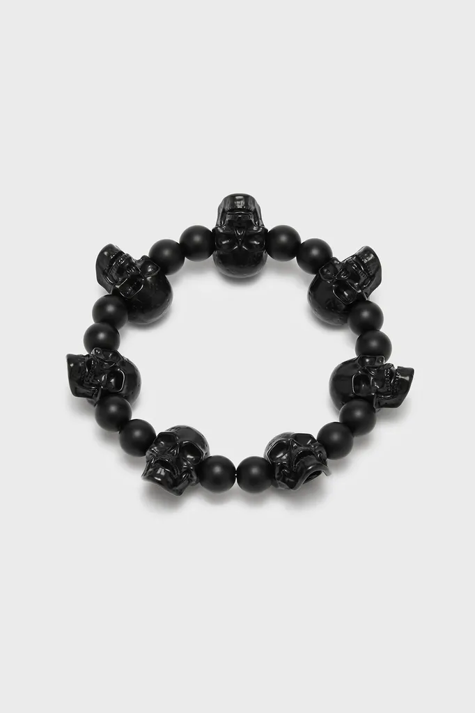 Bracciale KILLSTAR Skullcraft Nero: Design Esclusivo e Qualità Goth