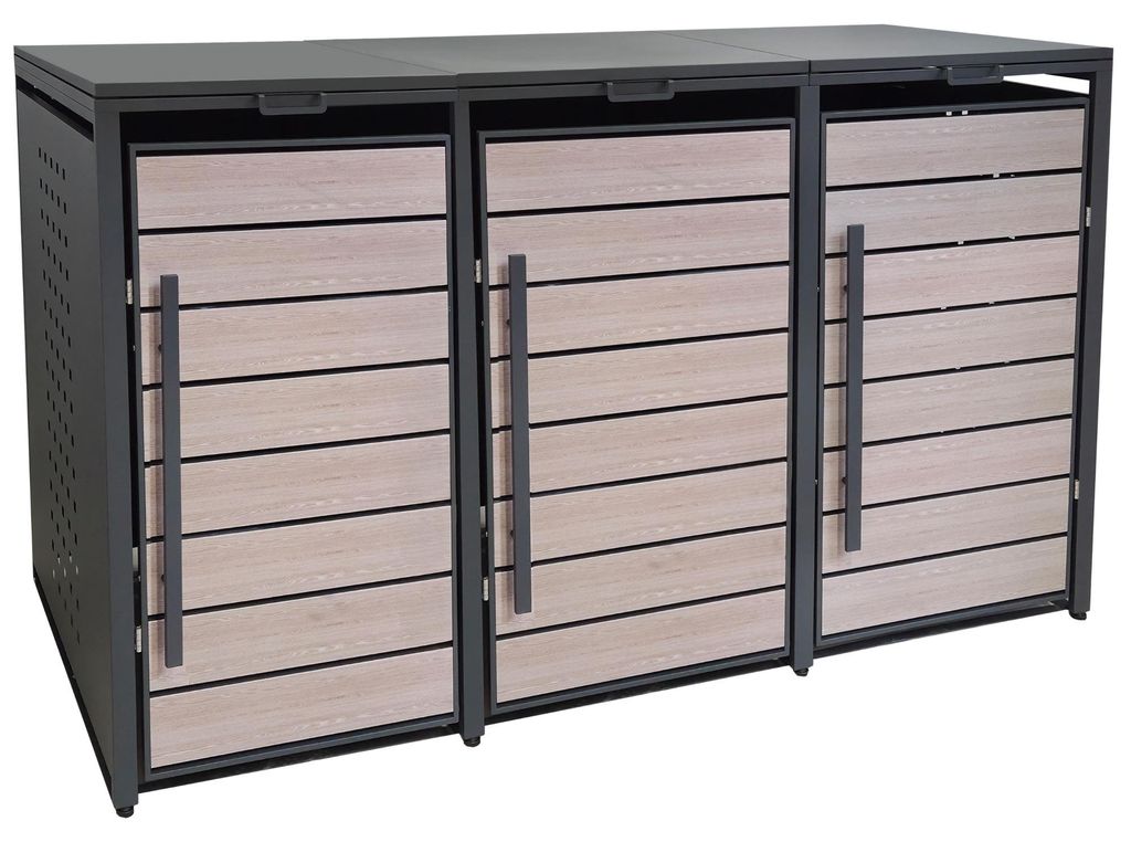Metall Mülltonnenbox 3er Mülltonnenverkleidung 196 x 118 cm Produktbild 
