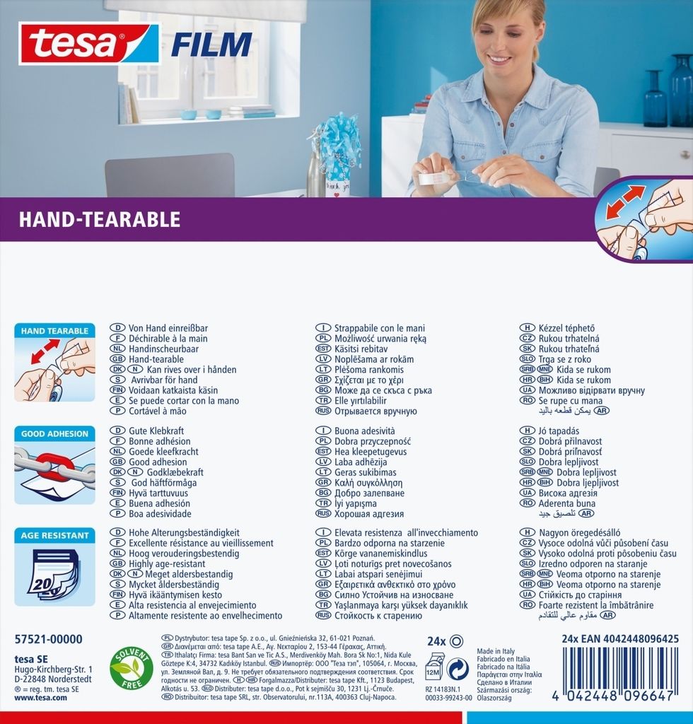 Dichtband Tesamoll Standard I-Profil 6mx9mmx4mm weiß Packung mit 24 Stück