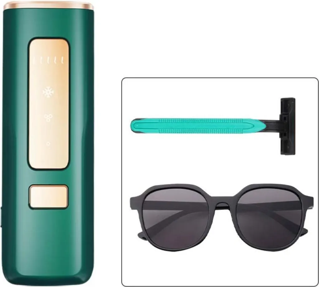 INF Dispositivo di depilazione laser indolore Sapphire Ice-Cooling - Spina UE Verde scuro