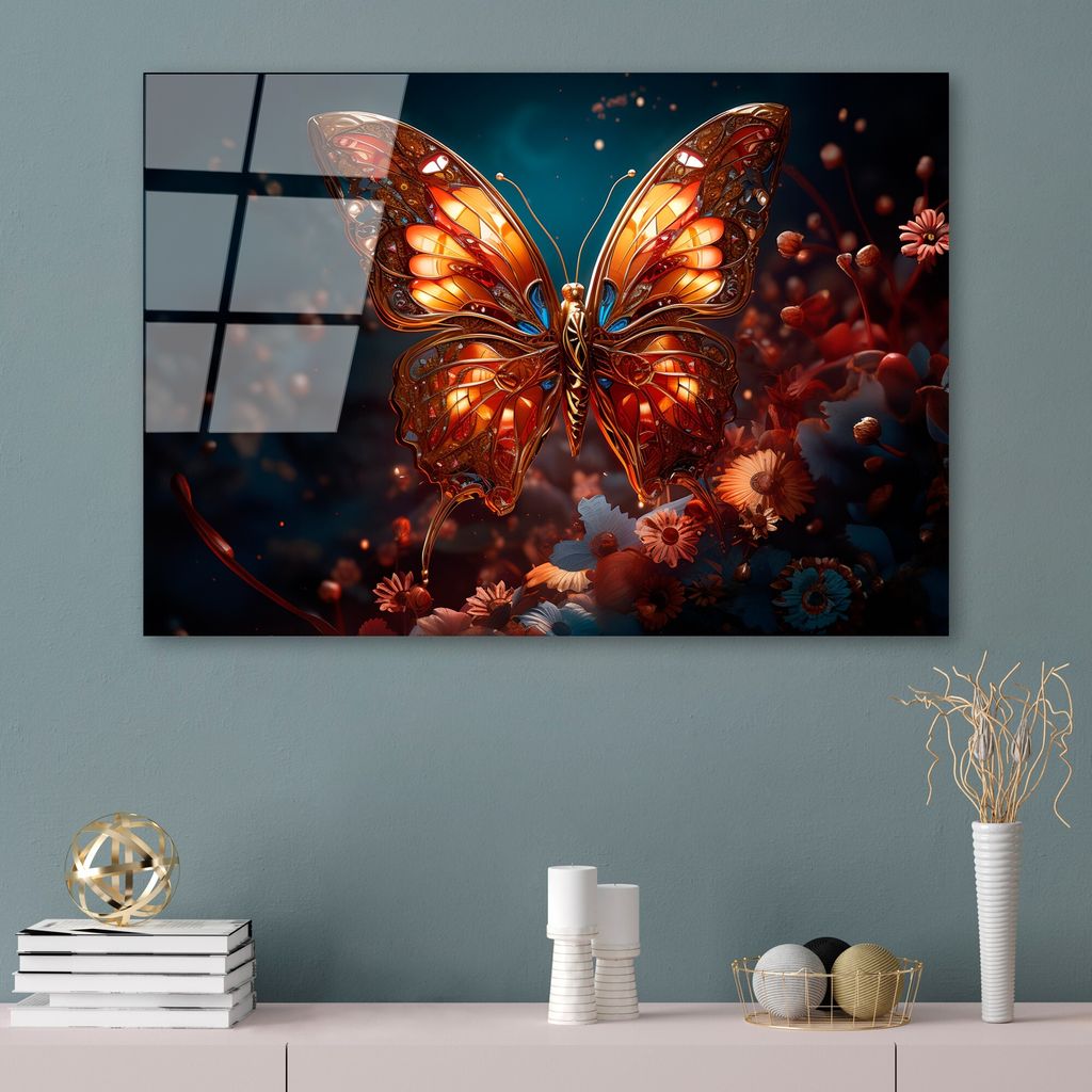 Wallity, UV-1182 - 70 x 100, Dekorative Malerei aus gehärtetem Glas, Mehrfarbig, 100 % gehärtetes Glas, 70 x 100 cm