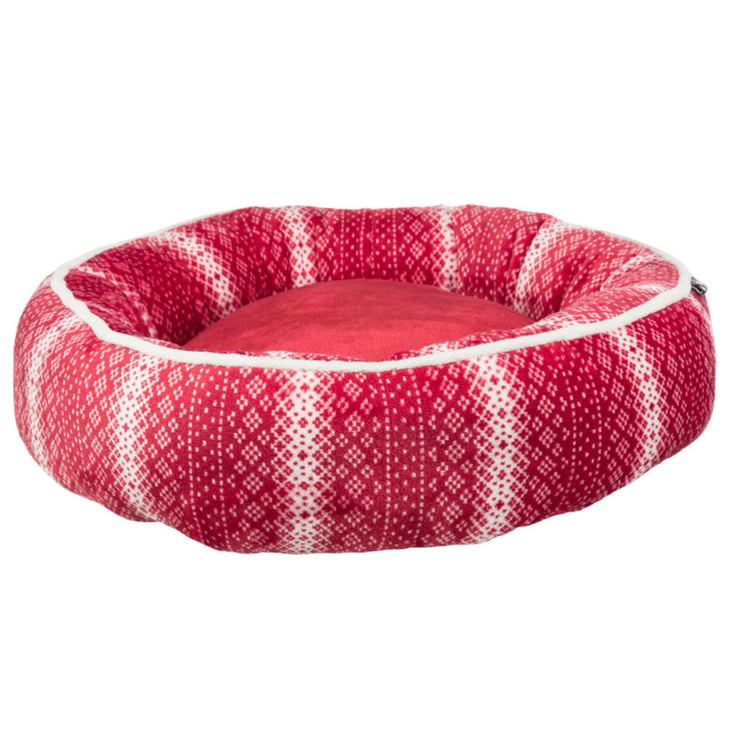 P.L.A.Y. Hundebett „Houndstooth“ Rund, Größe S – Rot/schwarz, Kuschelig & Umweltfreundlich
