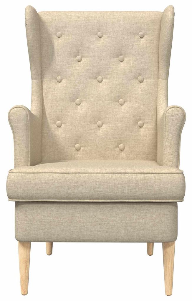 Eleganten-Stil Sessel 1 pc - Wohnzimmerstuhl - Liegestuhl bis 150kg - Creme Stoff - Fernseh- & Relaxsessel - Möbel26