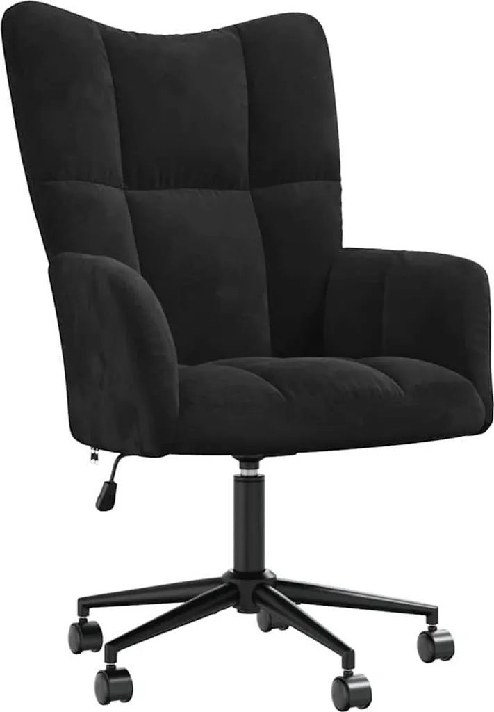Sedia Relax Ergonomica vidaXL Velluto Nero | Comfort con Ruote