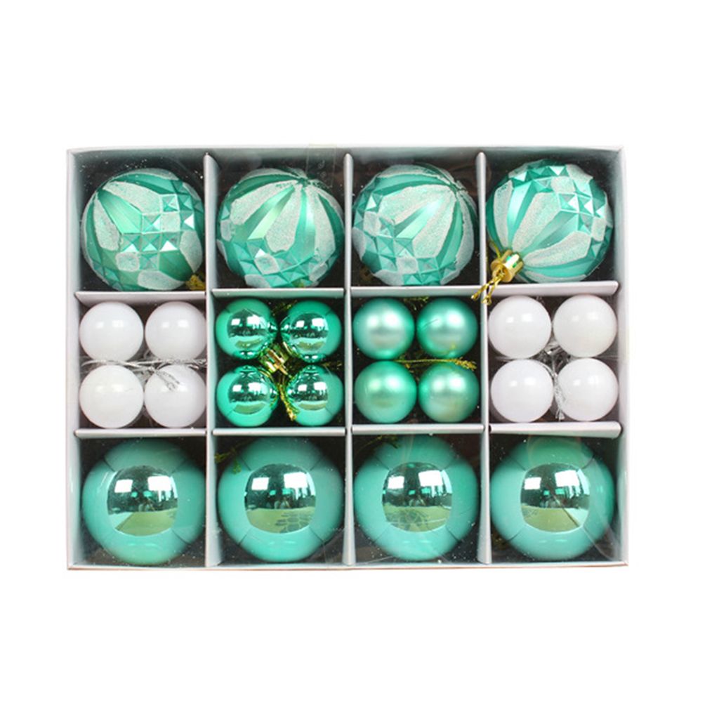 40pcs Weihnachtskugel Farbe bemalt runde Form einfach hängen hängende multi -style -lebendige dekorative ps plastik xmas themenbällchen Anhänge...