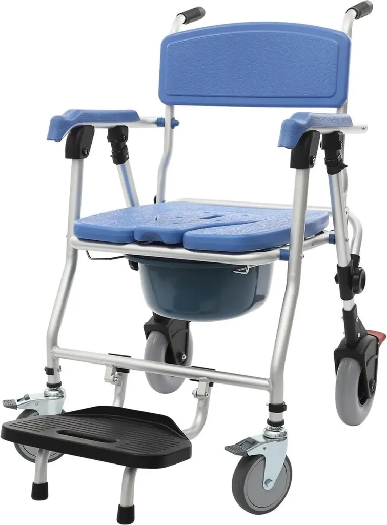 Chaise percée mobile pour éviter les chutes en salle de bain - 3 en 1 pro