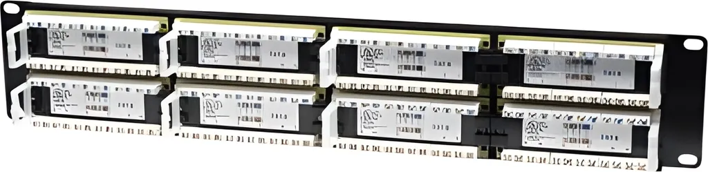 Panneau de brassage 48 ports Cat6 UTP 2U Intellinet noir haute densité