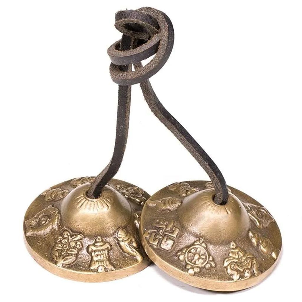 Tingsha-Becken 8 Symbole des Wohlstands – 310 G; 7,5 cm