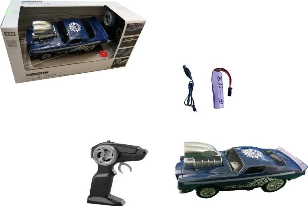 Voiture télécommandée de drift : véhicule radiocommandé bleu 1/16