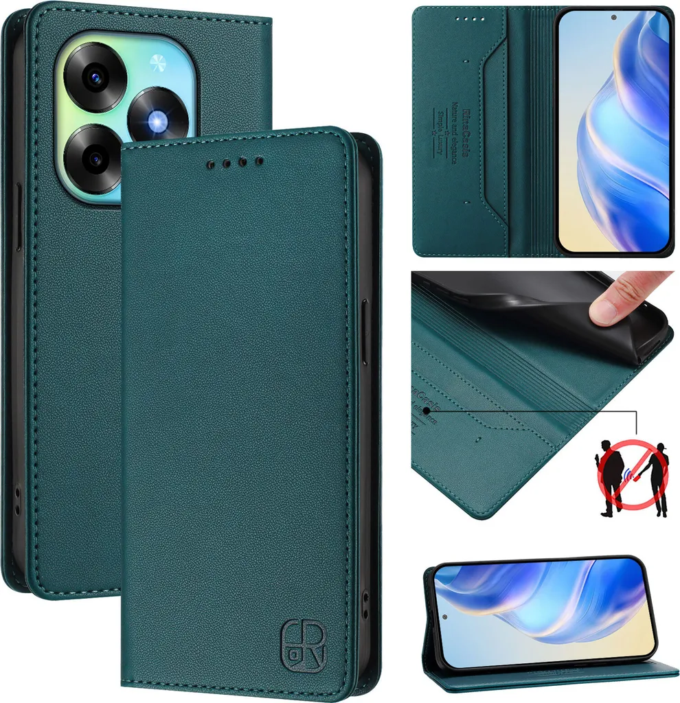Custodia itel S23+ Verde Scuro: Minimal Design, Massimo Portafoglio