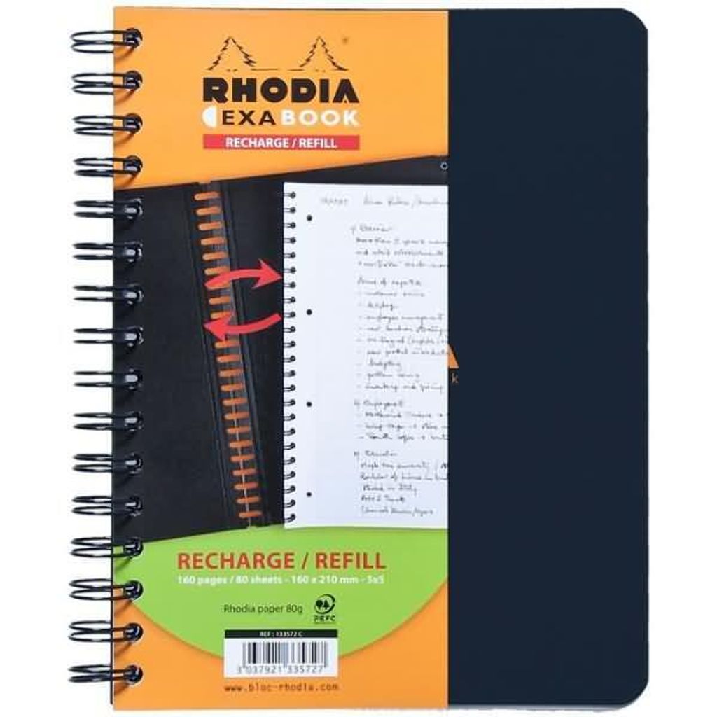 Rhodia 133572C, Einfarbig, Schwarz, A5+, 80 Blätter, 80 Produktbild 