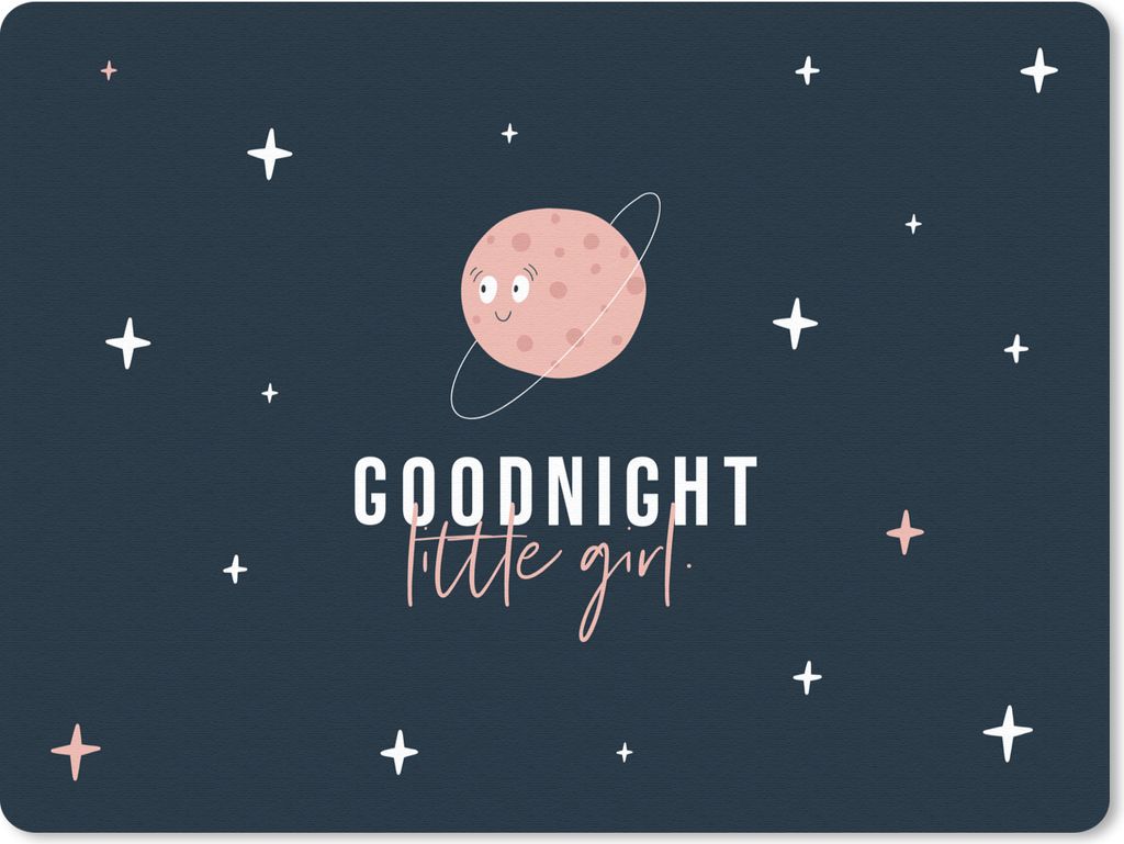 MuchoWow Mauspad Mousepad Sprichwörter - Mädchen - Zitate - Gute Nacht kleines Mädchen - Kinder - Kinder 23x19 cm - Mousepads - Maus Mat - Pad...