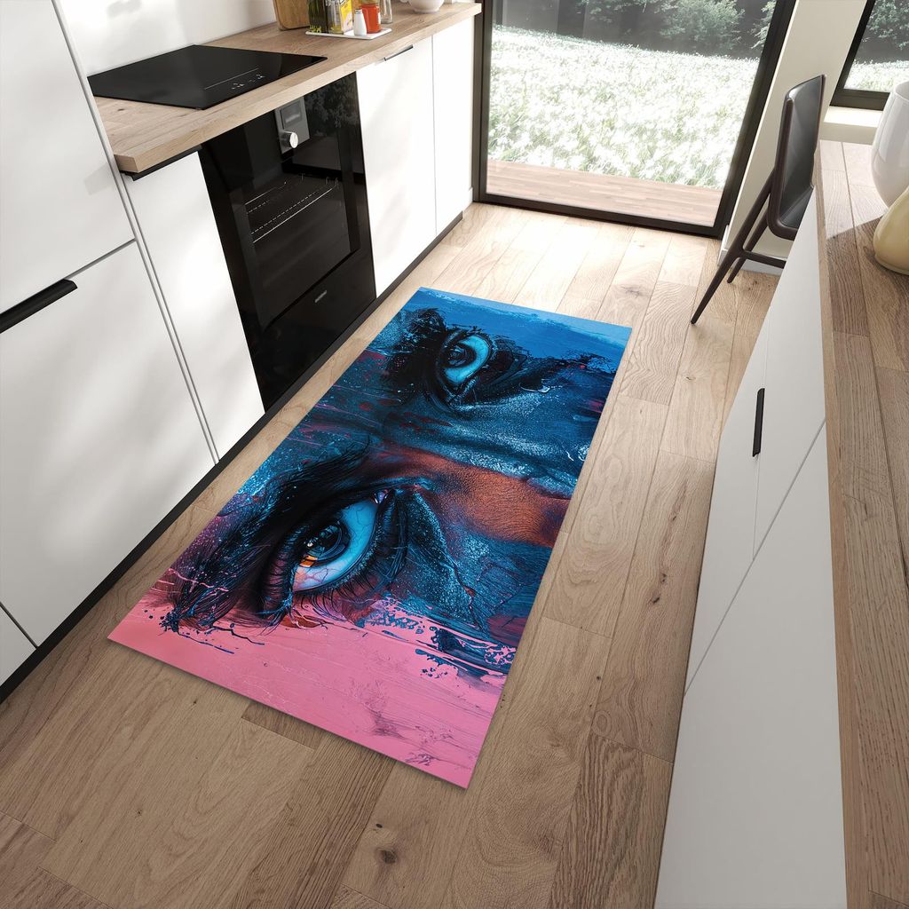 Küchenteppich 90x180cm rutschfest & abwischbar PVC Läufer - Blick ins Unbekannte