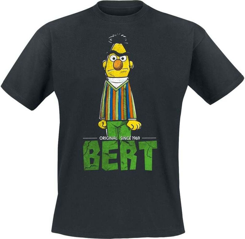 Sesame Street T-Shirt Herren Bert schwarz 3XL