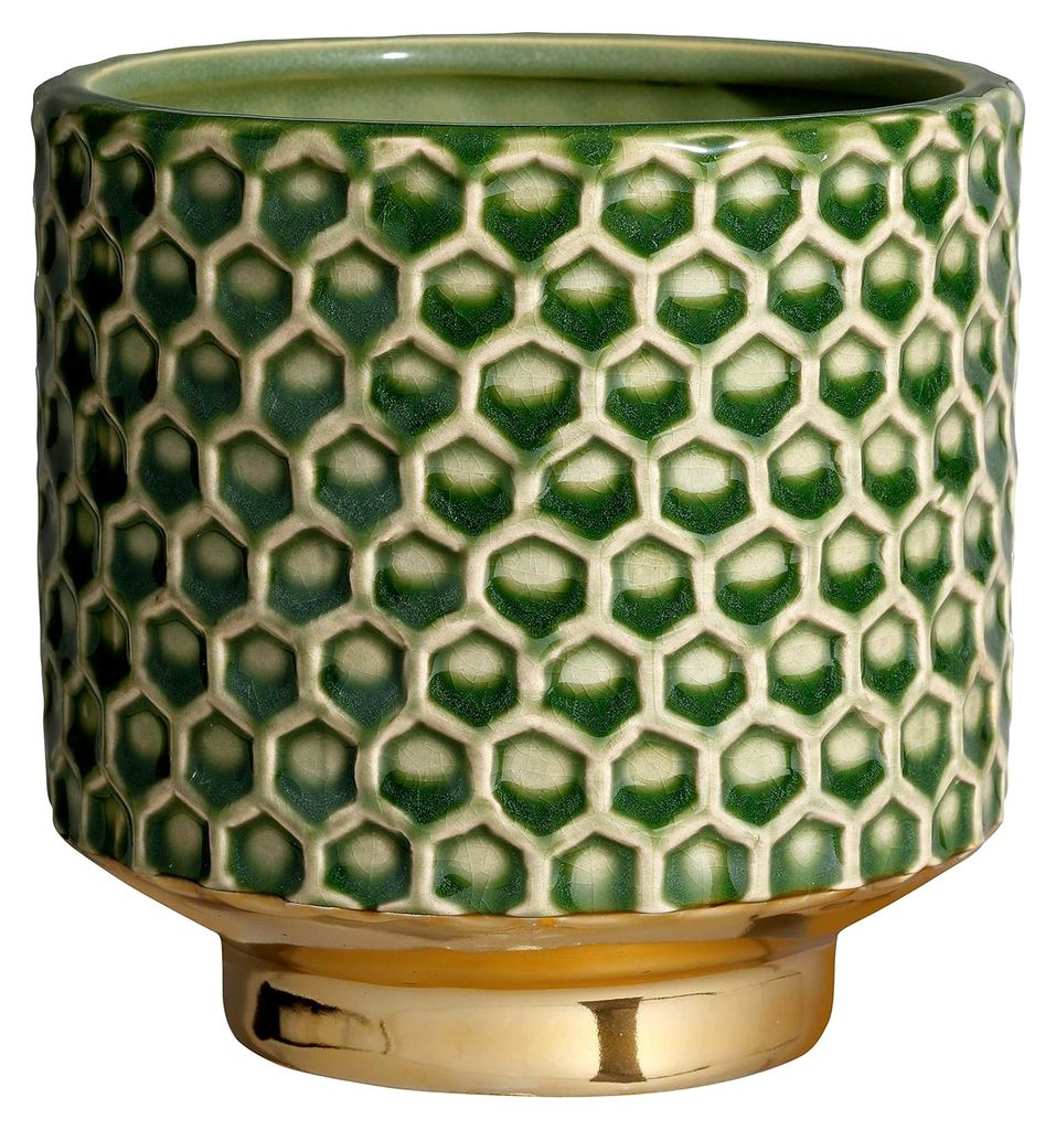 Blumentopf Home - Farbe für den Innenbereich, kreativer Retro-Stil, M (12,5 cm Ø), Grün, Keramik