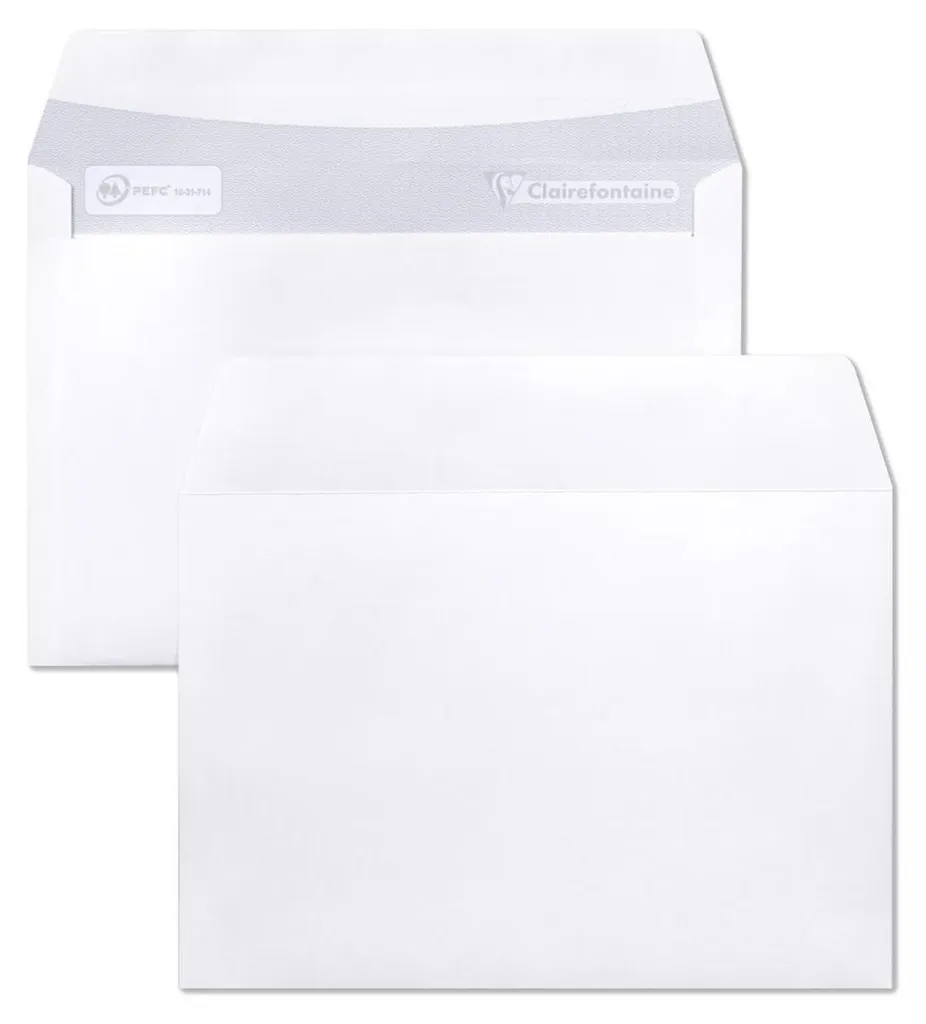 Enveloppe Blanche C6 Clairefontaine 114x162 mm pour Courrier Standard