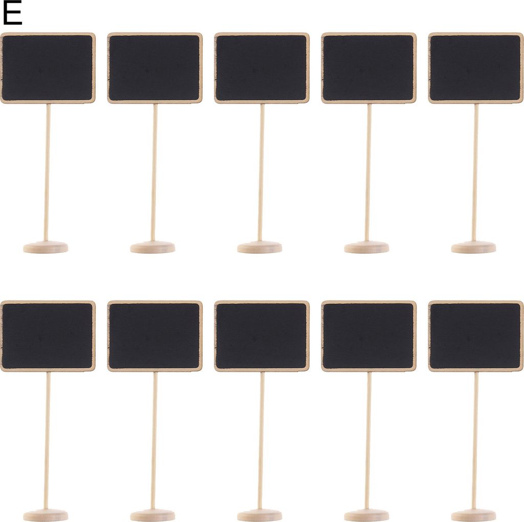 10pcs Mini-Kreideb wiegen kreative Form auf auffälliger Holz kleine Tafelnachrichten mit der Tafel mit Ständer für zu Hause-E