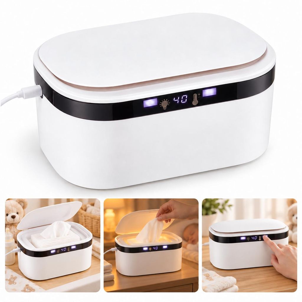 Babyfeuchttücherwärmer mit LED Licht & USB Betrieb Produktbild 