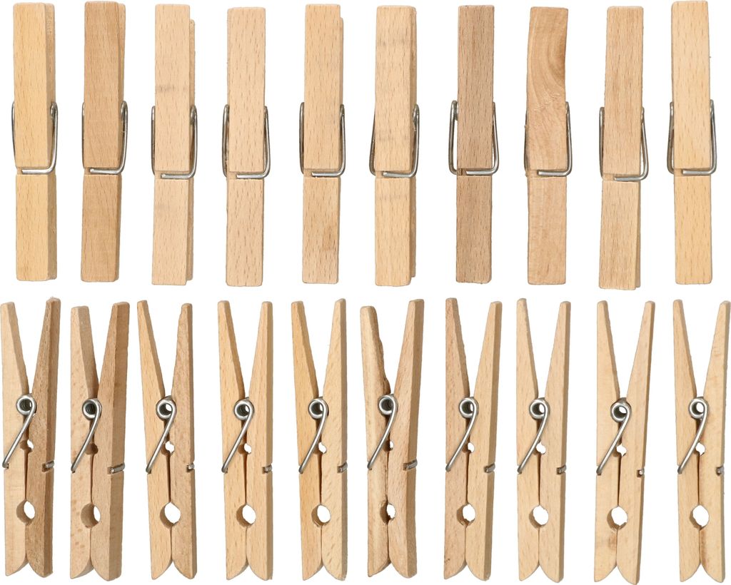 KOTARBAU Wäscheklammern aus Holz 20 STK. Holzklammern zum Aufhängen von Wäsche