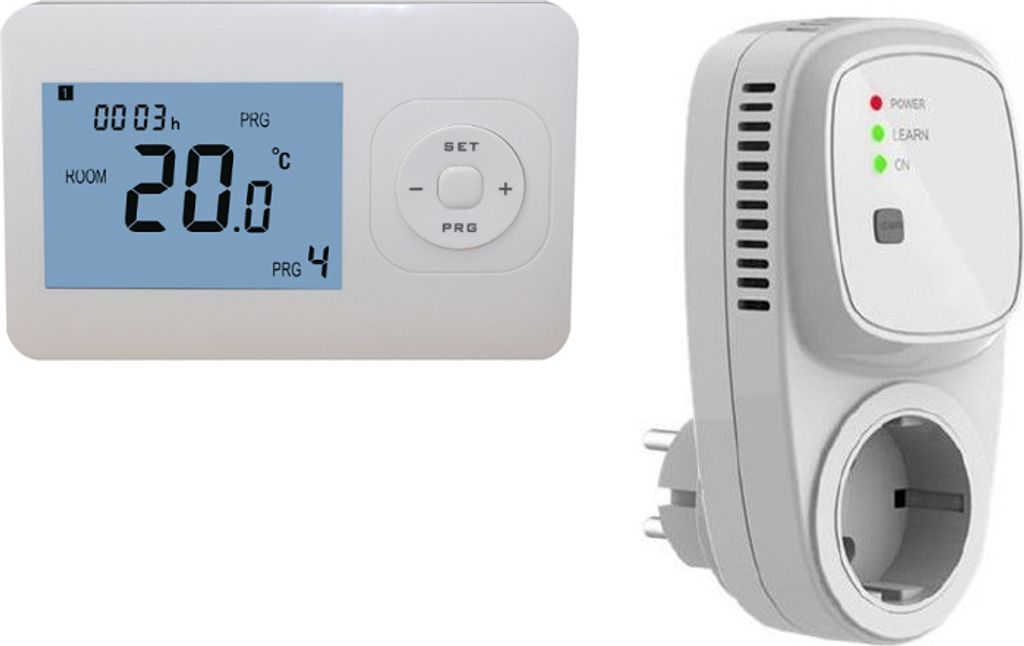 Thermostat - Weiß - Programmierbar, 3600 Watt, Wandmontage