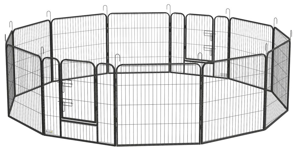 PawHut Puppyren, 80 cm hoog, 12-delig, puppyren met 2 Productafbeelding 