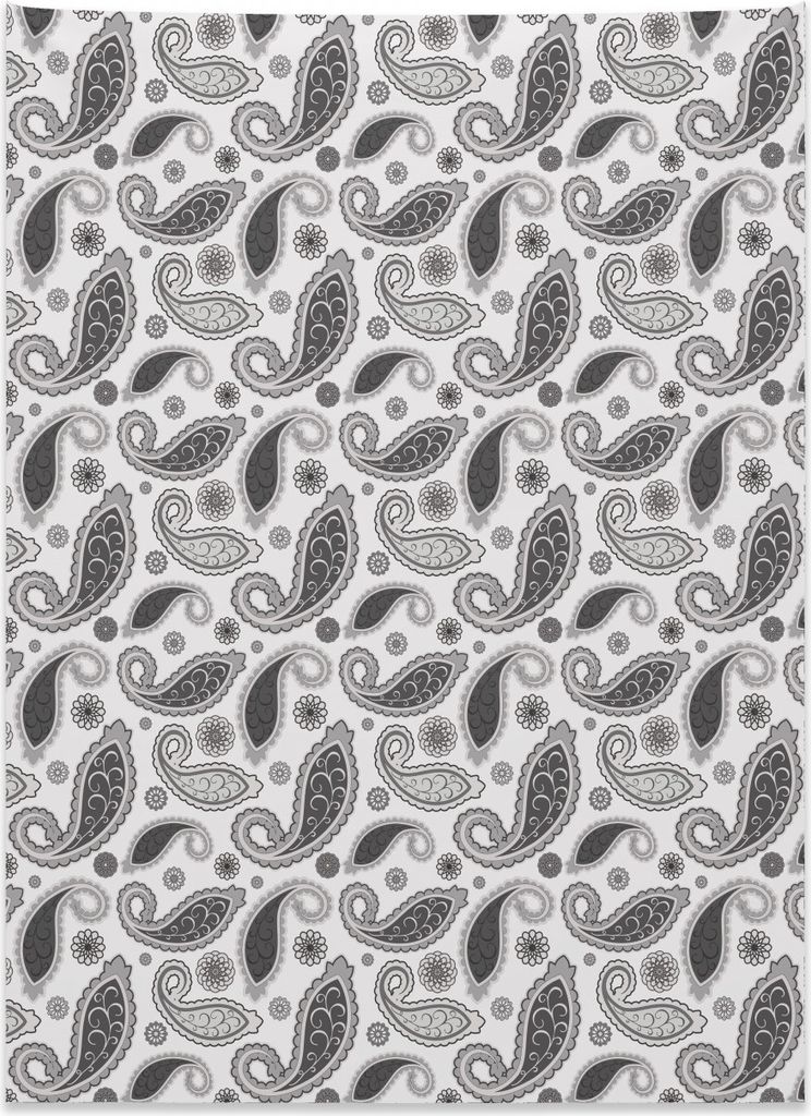 Abakuhaus Paisley Wandteppich, Orientalisches Floretblatt aus Weiches Mikrofaser Stoff Kein Verblassen Klare Farben Waschbar, 110 x 150 cm, Weiß u...