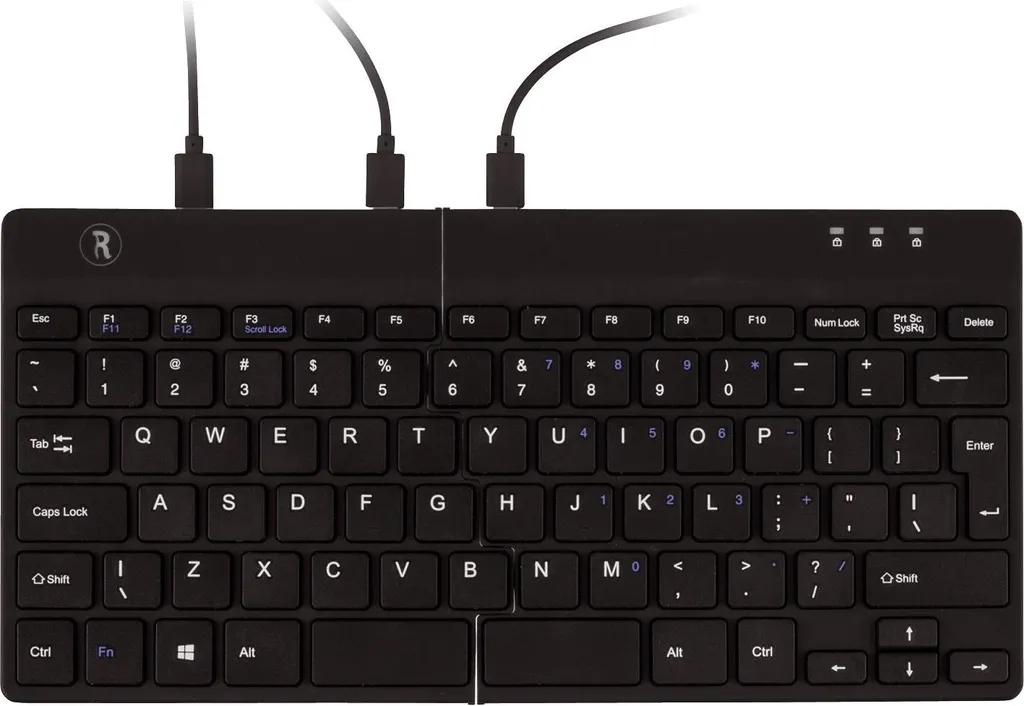 Clavier R-Go Split Break AZERTY filaire noir ergonomique détachable