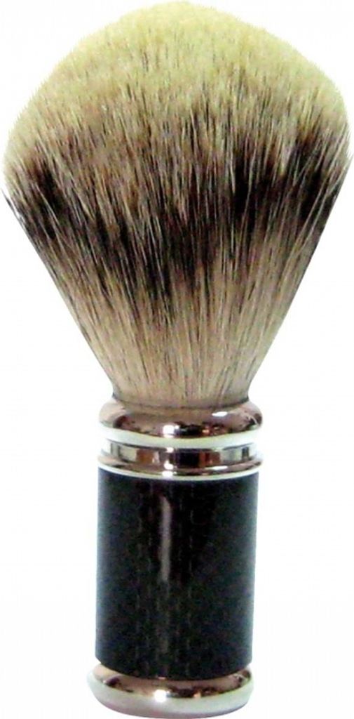 GOLDDACHS Rasierpinsel, 100% Dachs-Silberzupf, Metall, silber, schwarz