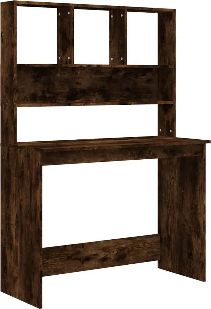 Scrittoio con Mensole Rovere Fumé 148h | Legno Lavorato Alta Qualità