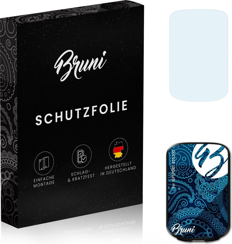 Bruni Basics-Clear 2x Schutzfolie kompatibel mit iGPSPORT BSC300 Folie