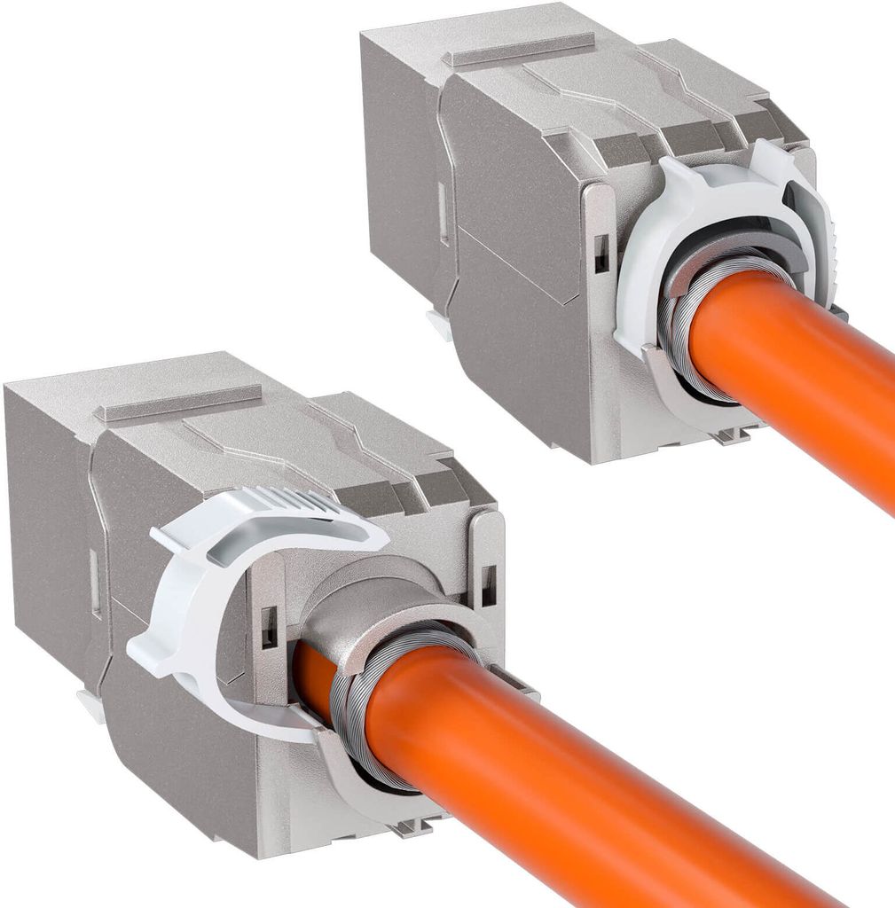 Keystone Modul RJ45 CAT 6a 180° Anschluss frontale Produktbild 7
