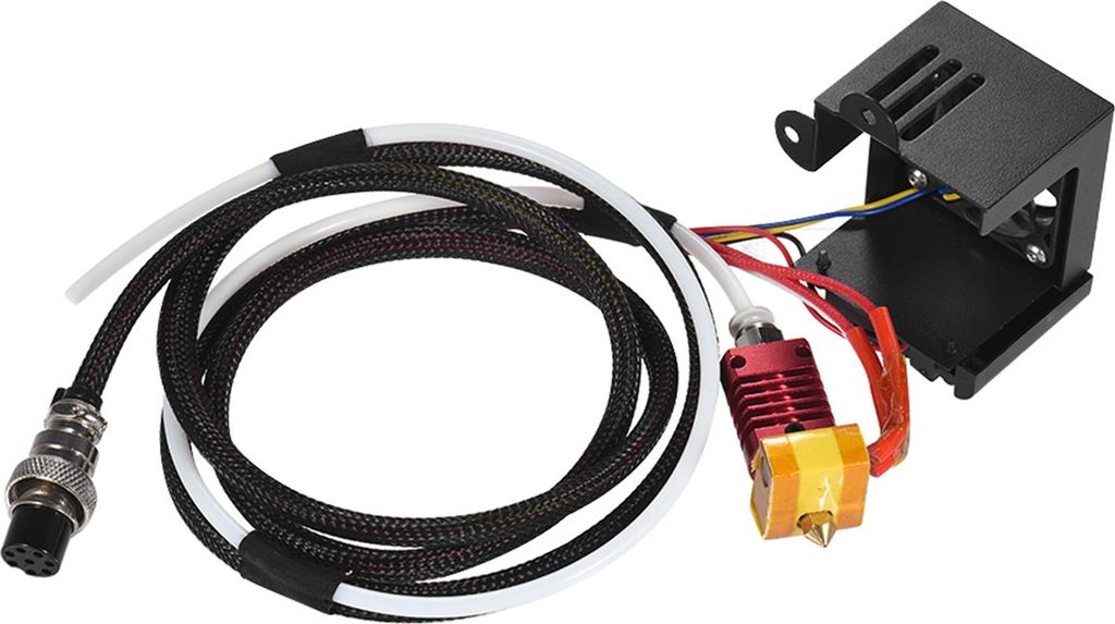 1 Extruder-Kit mit 0,4-mm-Ausgangsdüse, Doppellüftern, Lüfterabdeckung und Luftanschlüssen für den CR-10 3D-Drucker