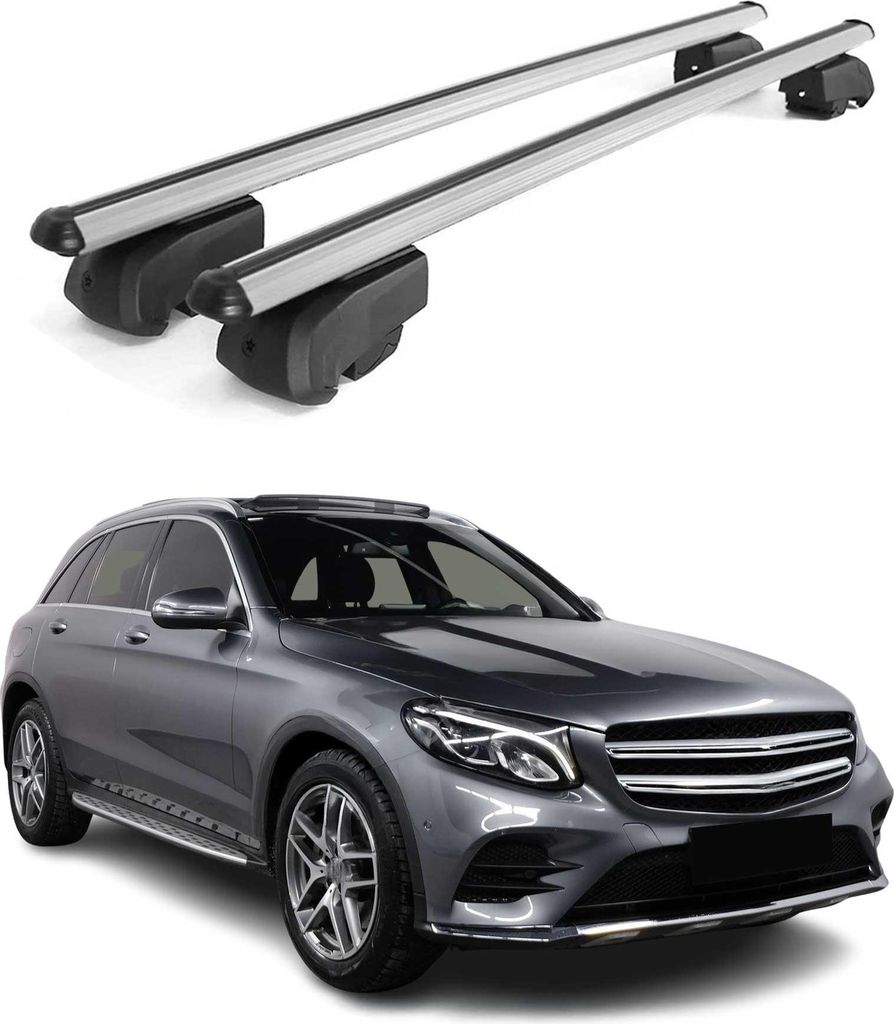 Dachträger Gepäckträger für Mercedes GLC X253 2015-2021 ABE Aluminium Grau