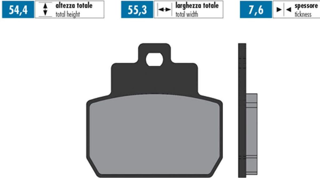 POLINI ORIGINAL Bremsbelagpaar 54,4x55,3x7,6 mm Produktbild 