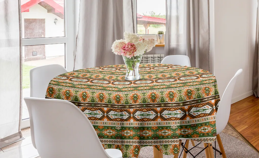 Tovaglia Rotonda 150 cm ABAKUHAUS Tribale Maya - Arredo Cucina Etnico