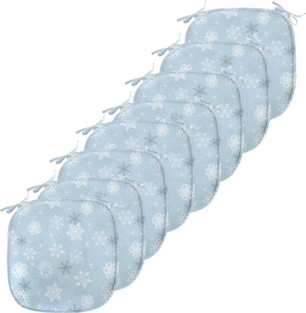 Set de 8 Coussins pour Siège de Cuisine Décoration Hivernale 40x40cm