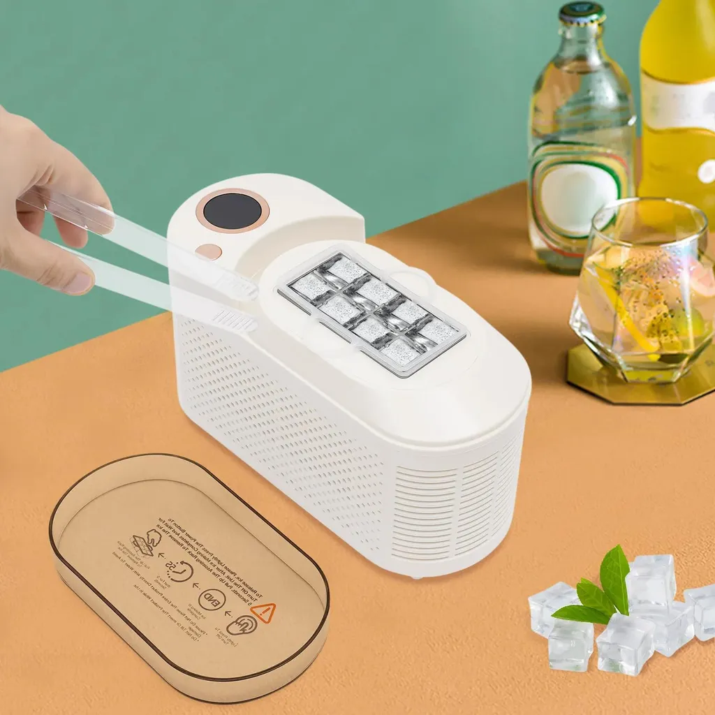 Mini machine à glaçons de table 12V - Appareil compact blanc préparation rapide - 2
