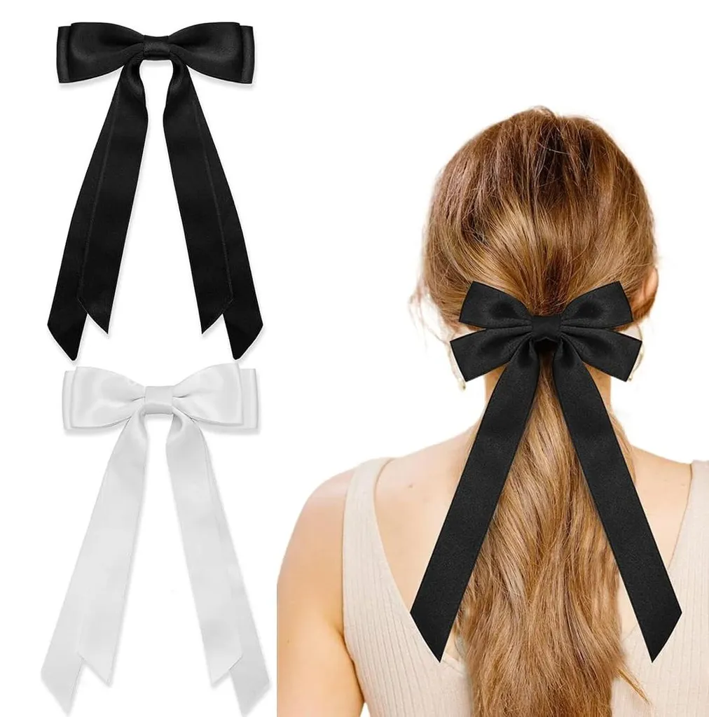 Accessoire cheveux femme : barrettes nœuds en satin pour chignons chic