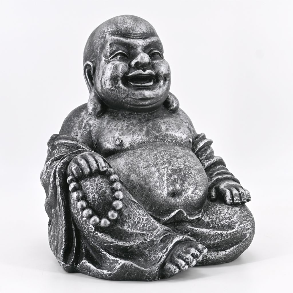 25cm Bronze Mönch Hotai Figur Skulptur Buddha Feng Shui 