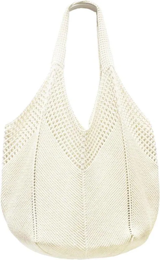 Sac de plage maille crochetée anti-sable - Grand volume pour femme