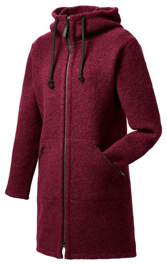 Damen-Wollmantel Mu-Carla W300 berry M mit Kapuze, wärmend, Produktbild 