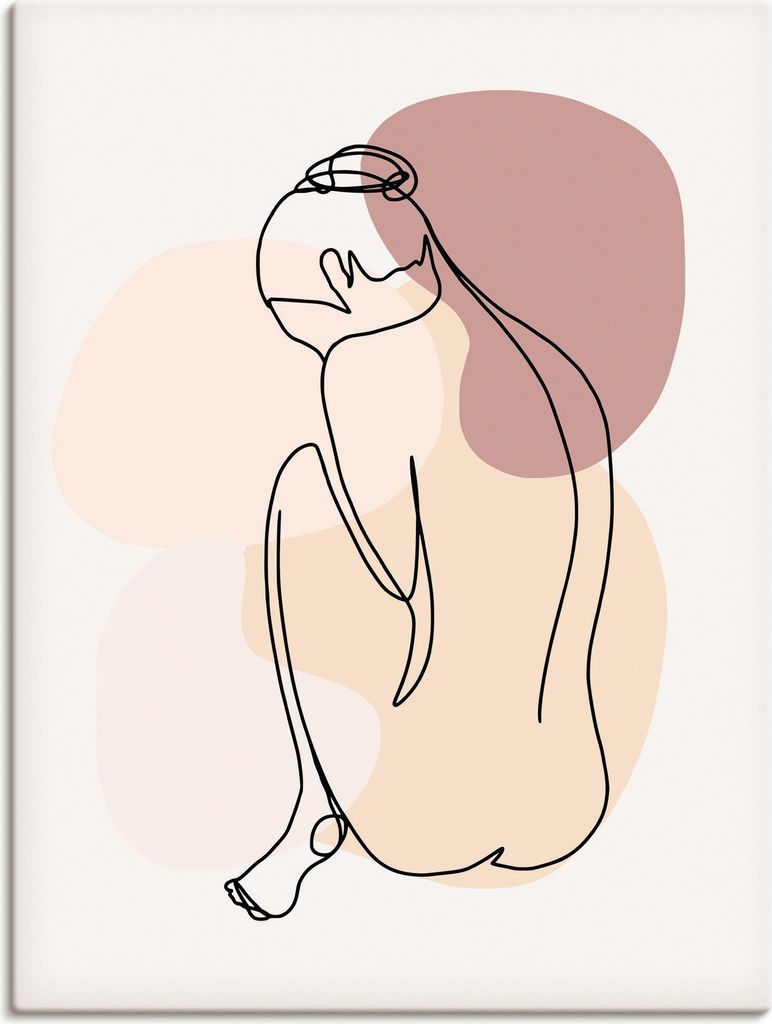 ARTland Leinwandbild Line Art Rücken Körper einer Frau Größe: 60x80 cm