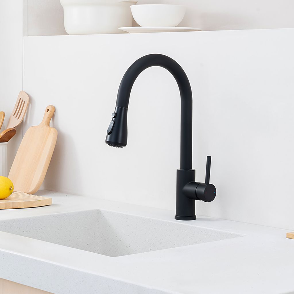 Wasserhahn Küche, Küchenarmatur mit Ausziehbare Dusche, Hoher Bogen Wasserhahn Küche, Küchenarmatur mit Ausziehbare Dusche, Hoher Bogen