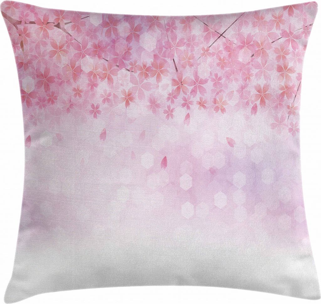 ABAKUHAUS Blassrosa Kissenbezug, Sakura Bloom Röschen, Dekokissenhüllen Waschbar Inn/Outdoor Beidseitiger Druck mit Reißverschluß, 45 x 45 cm, ...
