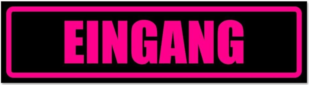Kiwistar - Autoaufkleber - Pink - Schwarz - 45 x 12 cm - Eingang - Hinweis Aufkleber Sticker für Auto, Kfz, Fahrrad, PKW, LKW