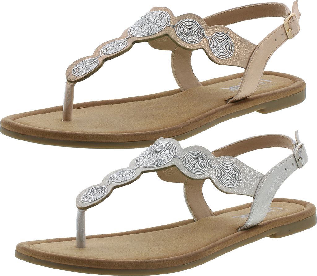 Rieker V7565 Damen Sandaletten Zehentrenner Slingsandalen , Größe:39 EU, Farbe:Silber