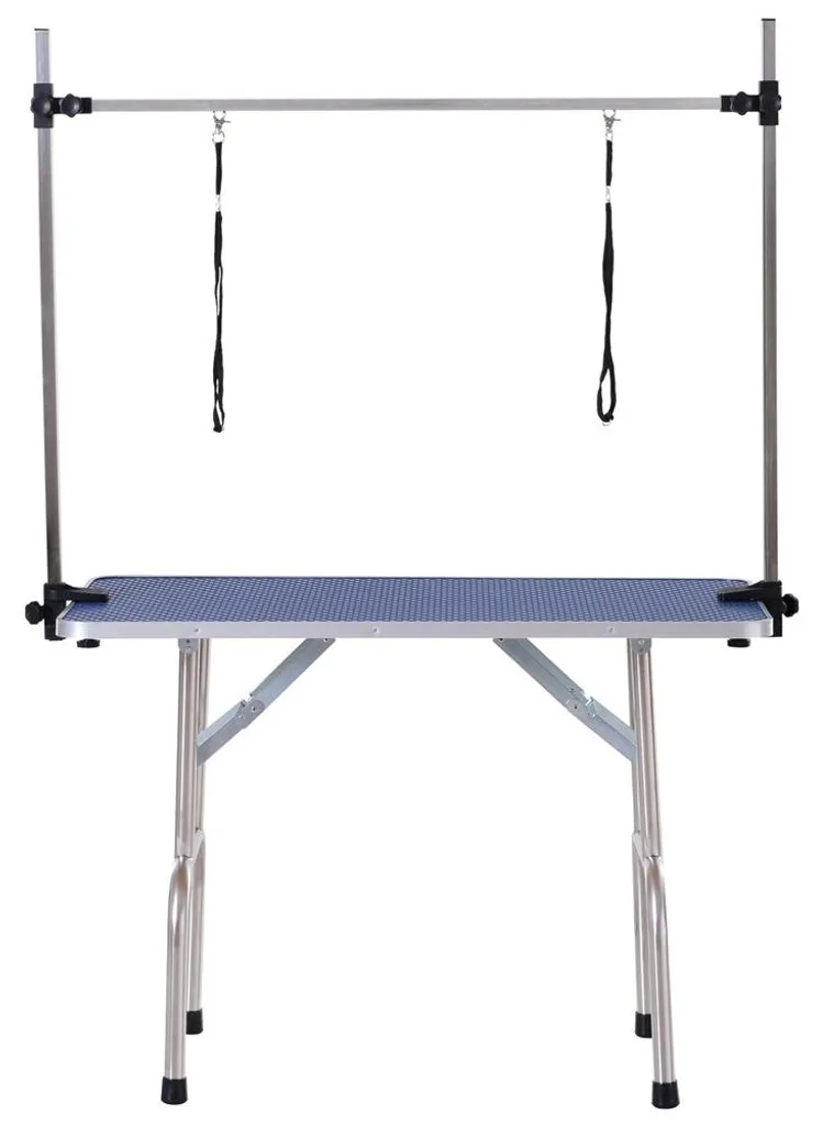 Table à langer anti mal de dos réglable pliable pour le change bébé bleu - 3